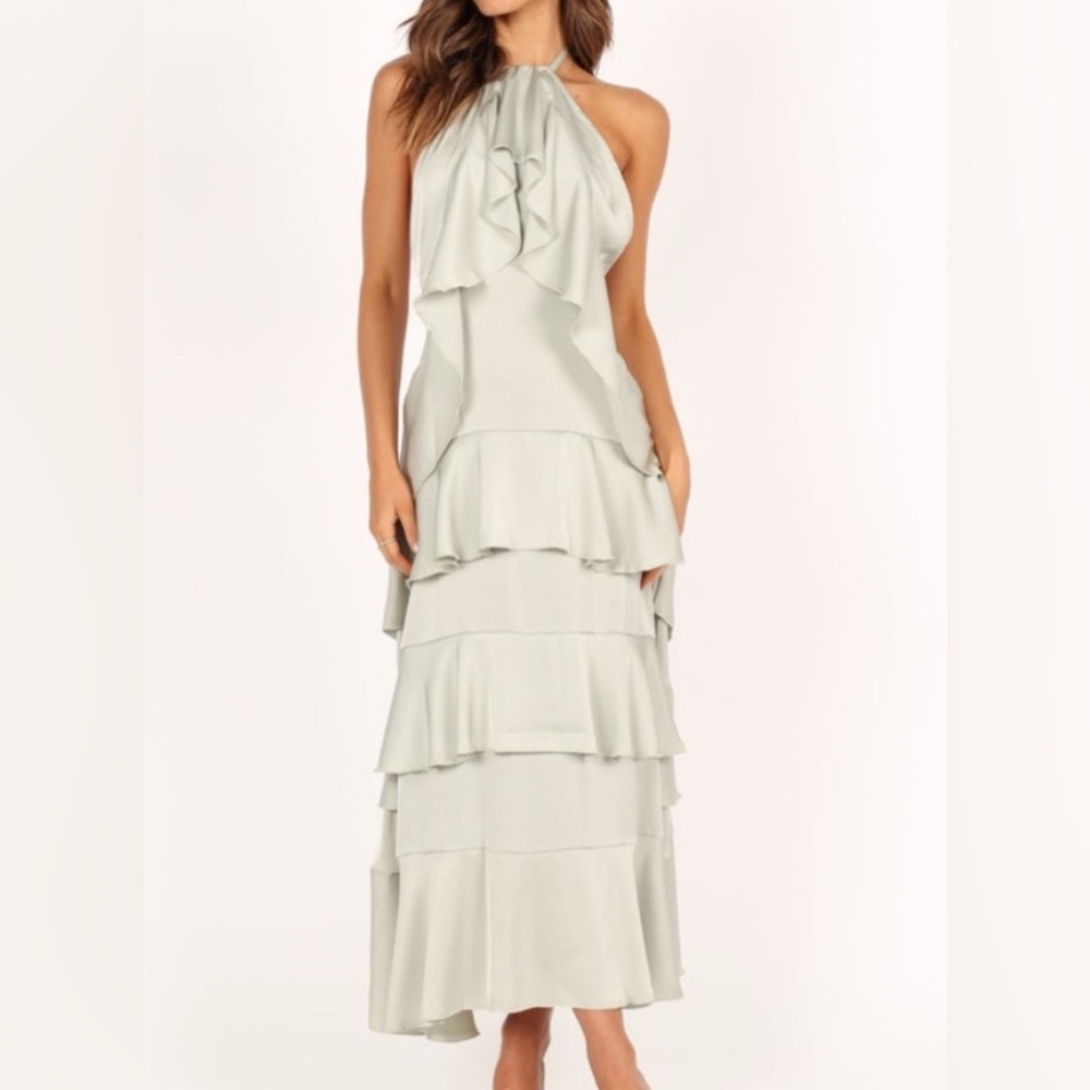 Petal & Pup Sage Green Rhean Tiered Maxi Dress